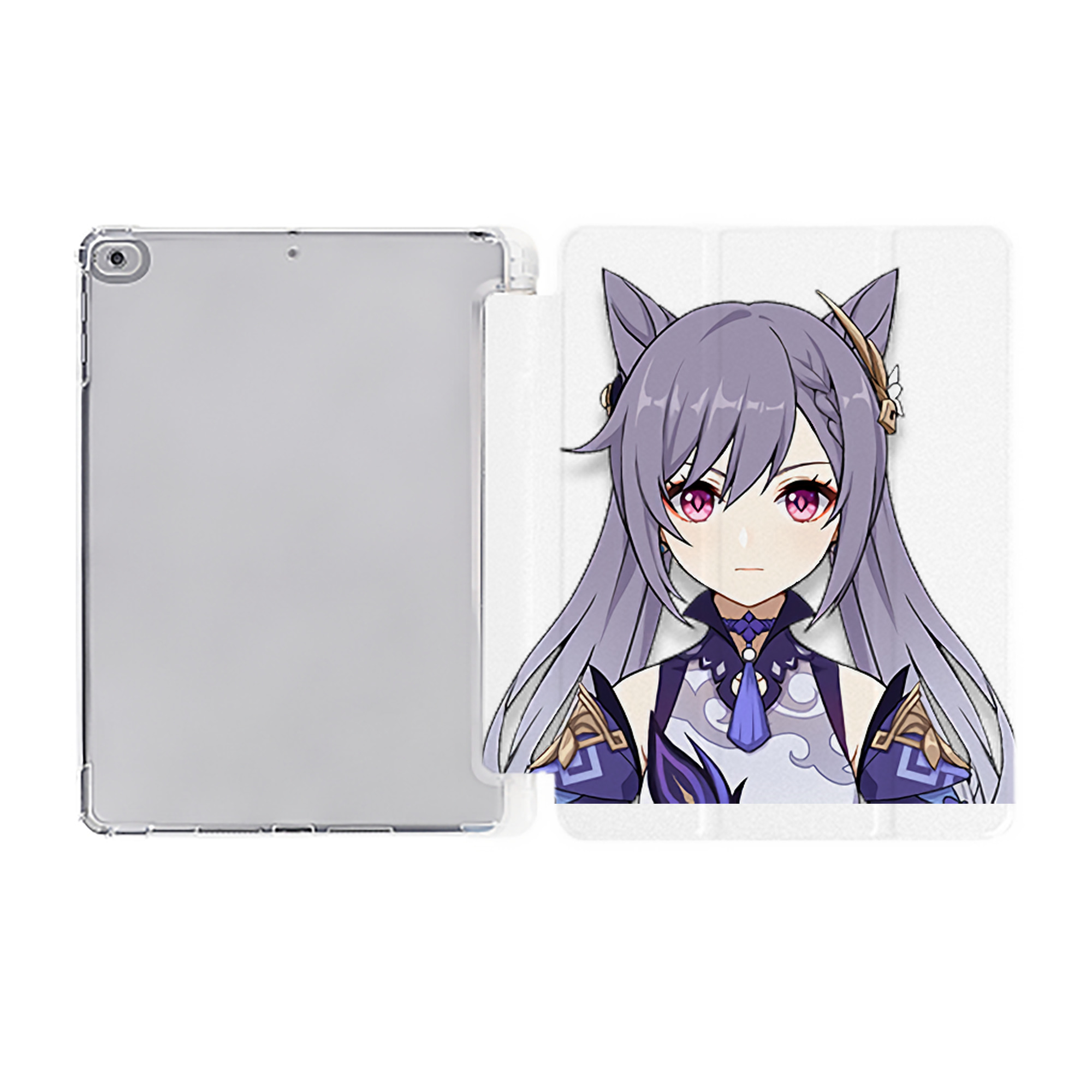 げんし神 刻晴 こくせい genshin Kokusei IPad ケース ペン収納付き 三つ折りスタンド PUレザー×シリコン 対応機種9.5/10.5/10.9インチ